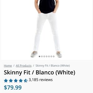 The Perfect Jean- white skinny fit- 32Wx34L